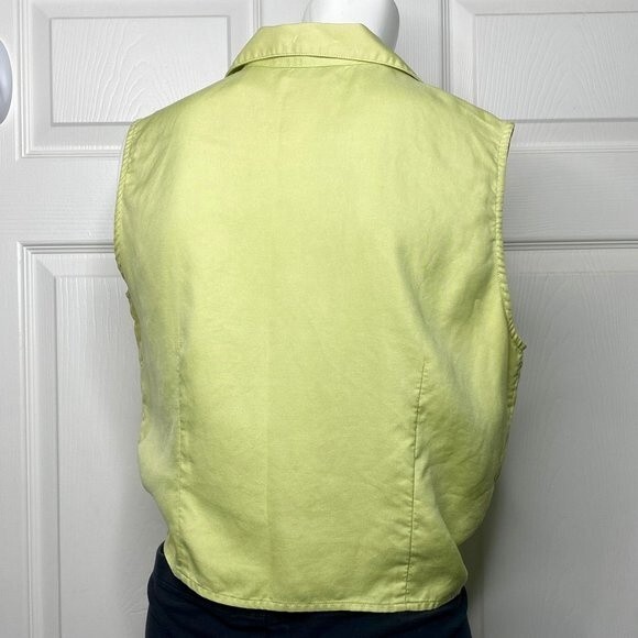 Lime Green Silk TOMMY BAHAMA Sleeveless Shirt Sz 10 EUC! - Picture 5 of 10